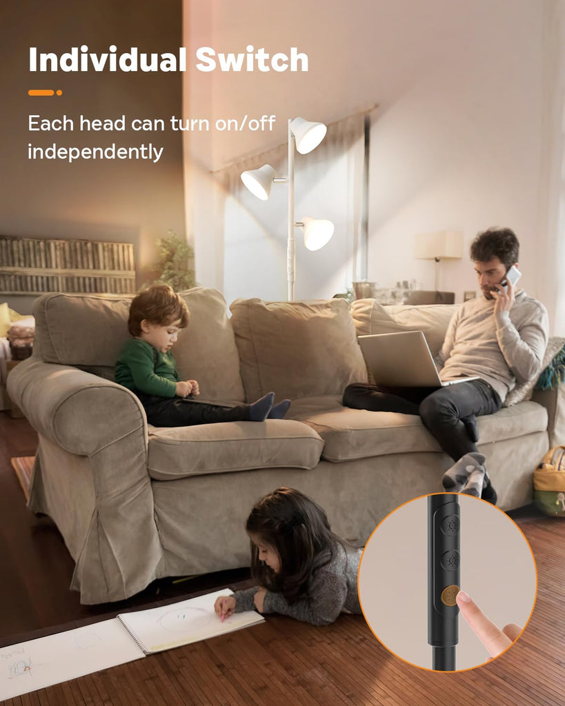 LED Floor Lamp, 36W Modern Floor Lamp with Remote & Touch Control, 4 Color Temperatures, Standing Lamp with 3