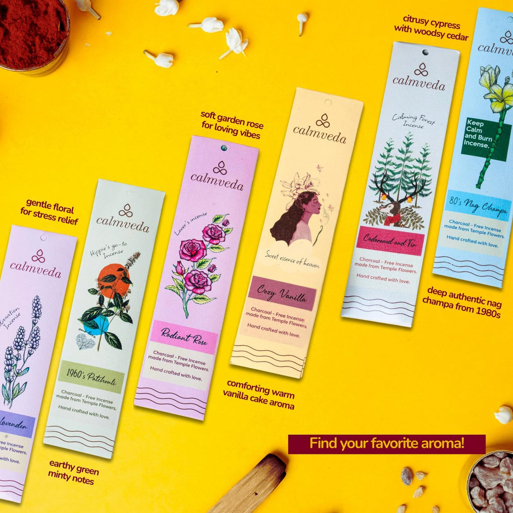 Mega Natural Incense Sticks - 12 Variants, 144 Insence-Sticks Bulk - Set of 144
