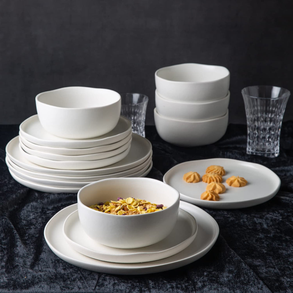 Ceramic Dinner Plates Set of 6, 10.25 Inch Stoneware Dishes Set
