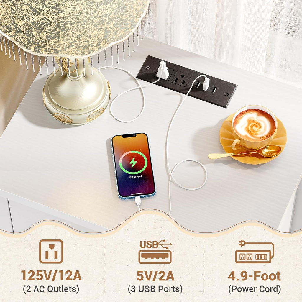 Modern Farmhouse Sideboard Buffet Cabinet, Wood Storage Cabinet with Doors & Adjustable Shelf