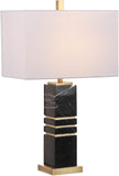 Jaxton Modern Black/ Gold Marble 28-inch Bedroom Living Room Home Office Desk Nightstand Table Lamp (LED Bulb Included)