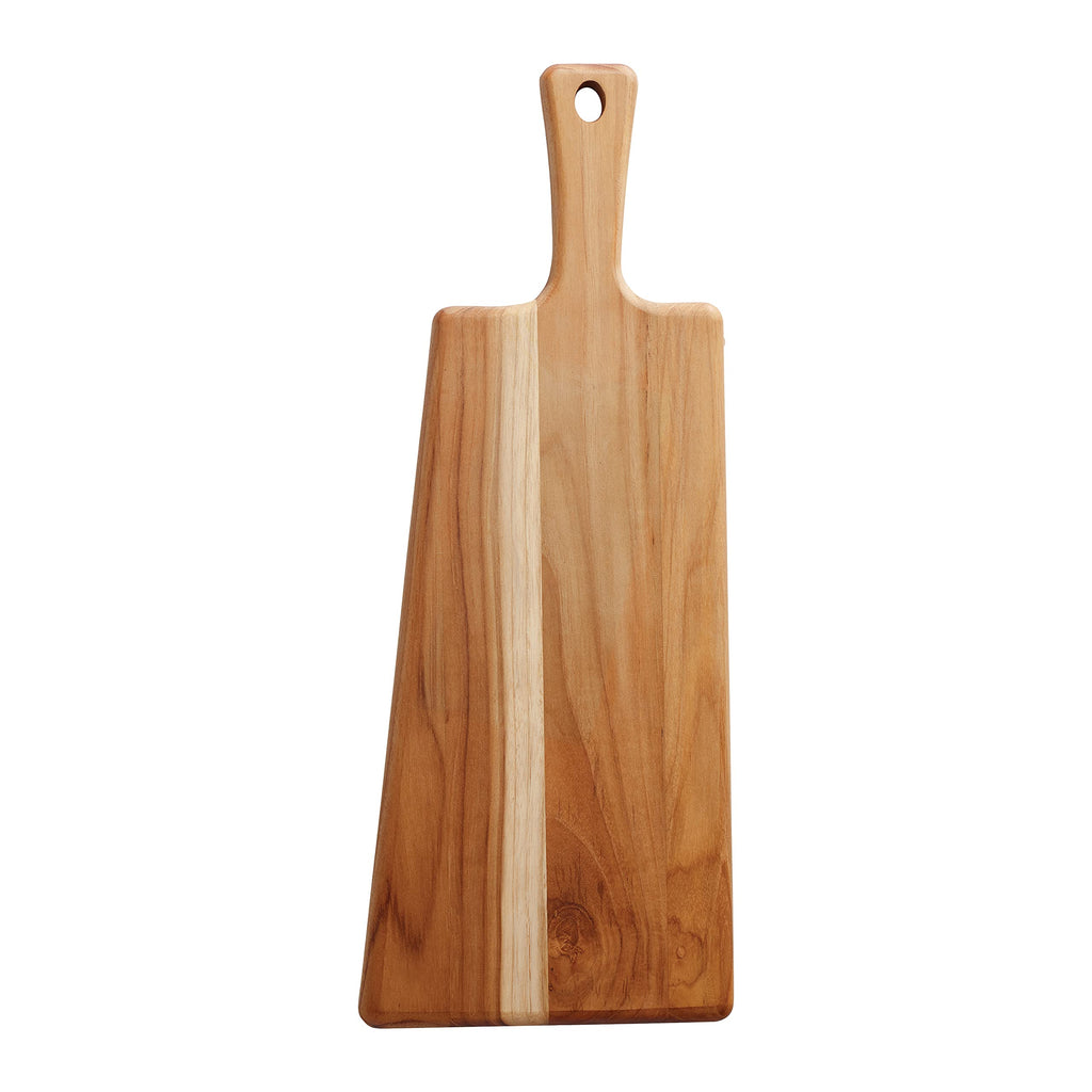 Serving Board 19 in x 7.5 in Teak Wood Rectangle with Handle, 81000/024DS