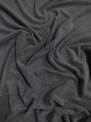 Charcoal Gray Fleece Fabric - by The Yard