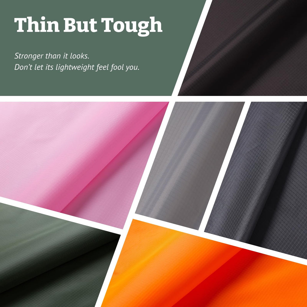 Outdoor Fabric by the Yard - White Ripstop Fabric - Water Repellent, Lightweight Polyester Fabric for Sewing, Covers