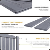 36in x 84in Gray Wood Barn Door Slab with 6.6ft (79inch) Barn Door Hardware Track Kit Included, Doub