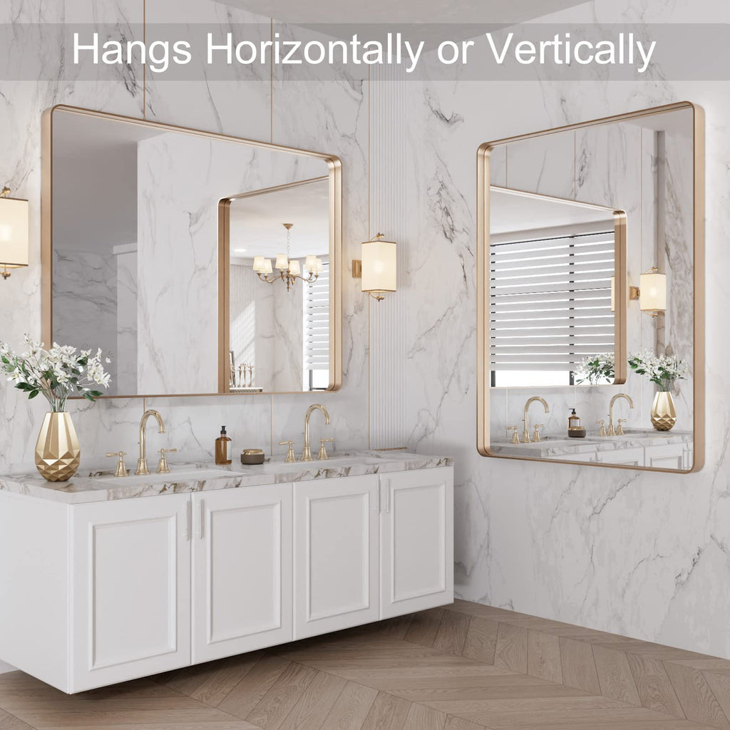 40"X30" Gold Bathroom Mirror