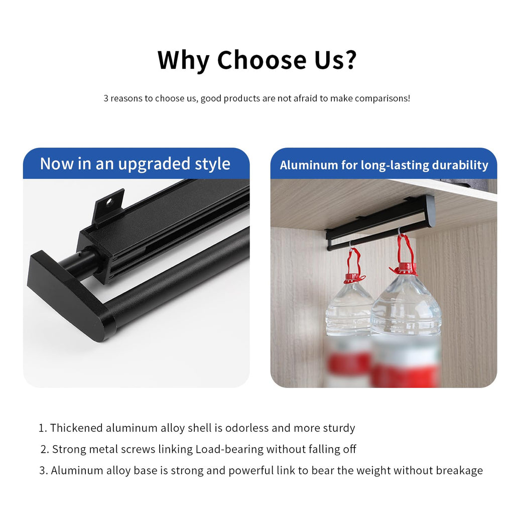 Pull out closet rod pull out pants rack for closet white 9-1/2 inch pull out rack clothes pull out valet rod closet