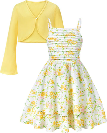 Layered Ruched Dress for Adjustable Strap Outfit with Cardigan