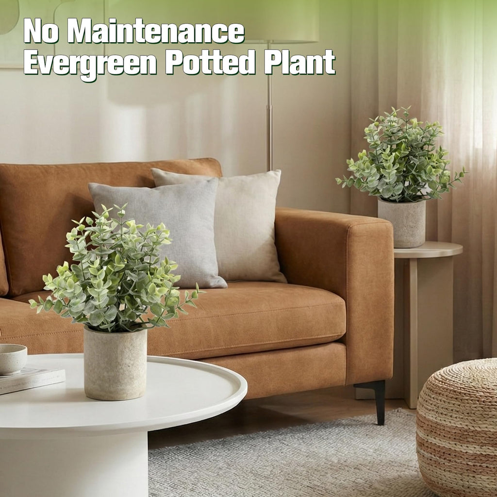 2 Pack 10" Small Fake Plants Small Plants Office Decor