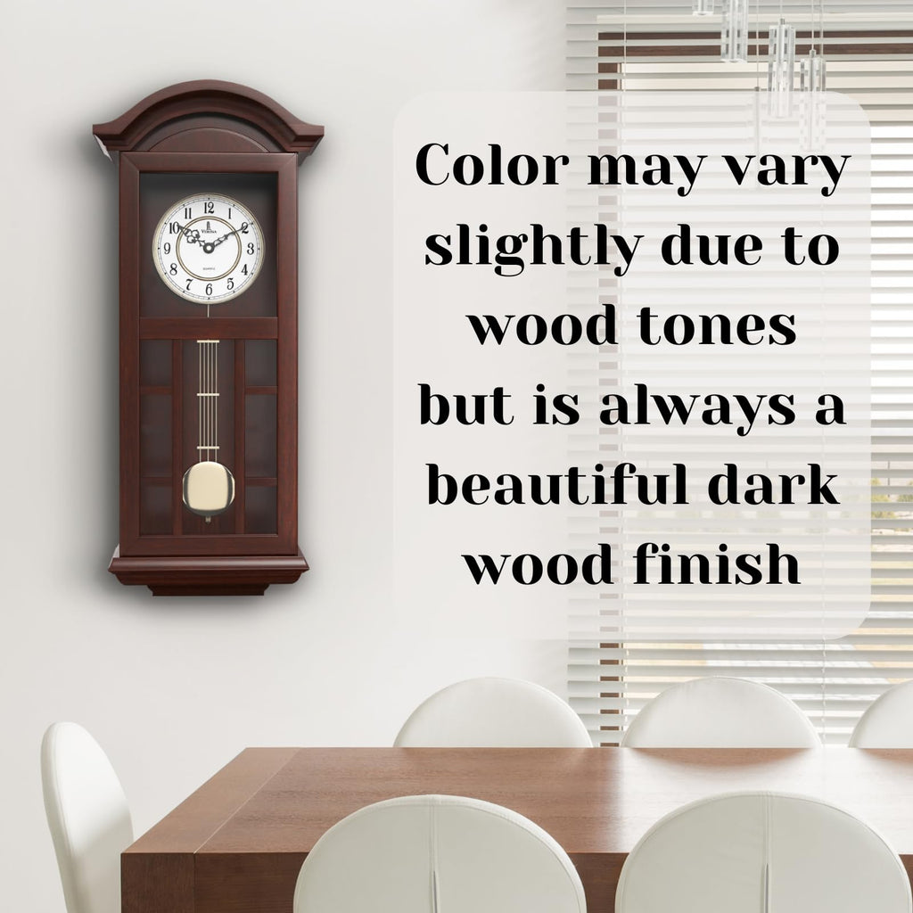 Pendulum Wall Clock, Hanging Wooden Grandfather Wall Clock, Quiet