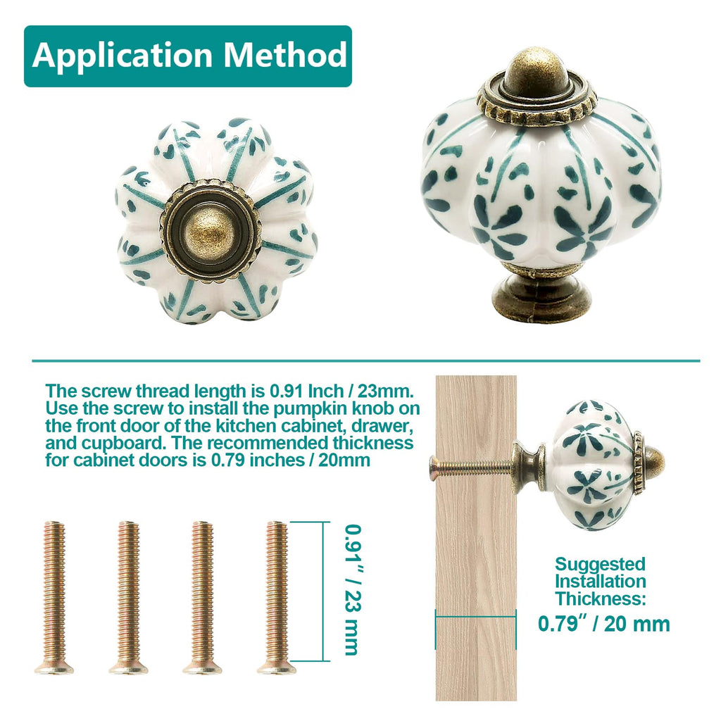 12pcs Ivory Pumpkin Knobs, Leaf Pattern Cabinet Knobs