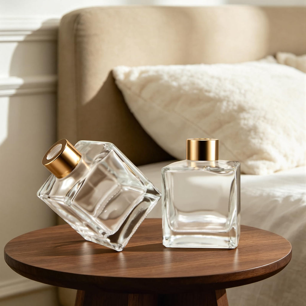 180ml Fragrance Glass Reed Diffuser Bottles Set of 4 Jars