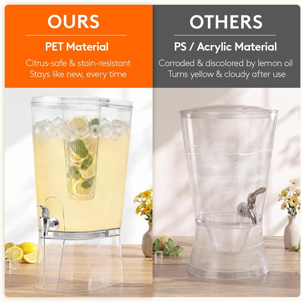 Gal Drink Dispenser with Fruit Infuser & Leak-Proof Spigot - Set of 2