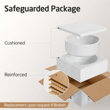 KES Round Vessel Sink, Bowl Sinks for Bathrooms 16 Inch Sink Bowl Above Counter Small Circular White Ceramic Vessel