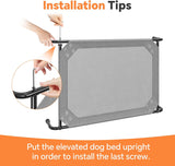 Raised Dog Bed for Large Dogs, Waterproof XL Dog Cot, Outdoor Cooling Elevated Pet Bed Load 200lb, 47.75" x 30.5", Grey