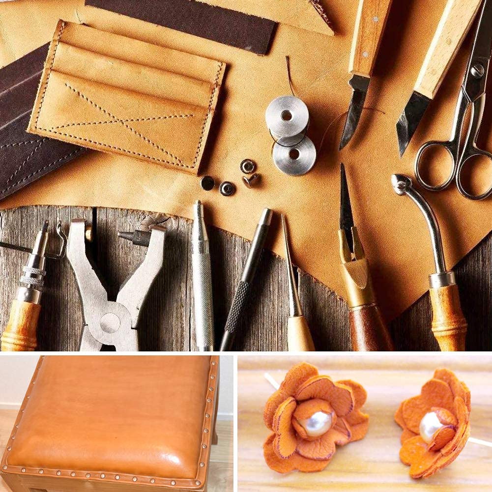 Soft Faux Leather Fabric, 0.64 Yard 54 x 23 in, Brown PU Leather