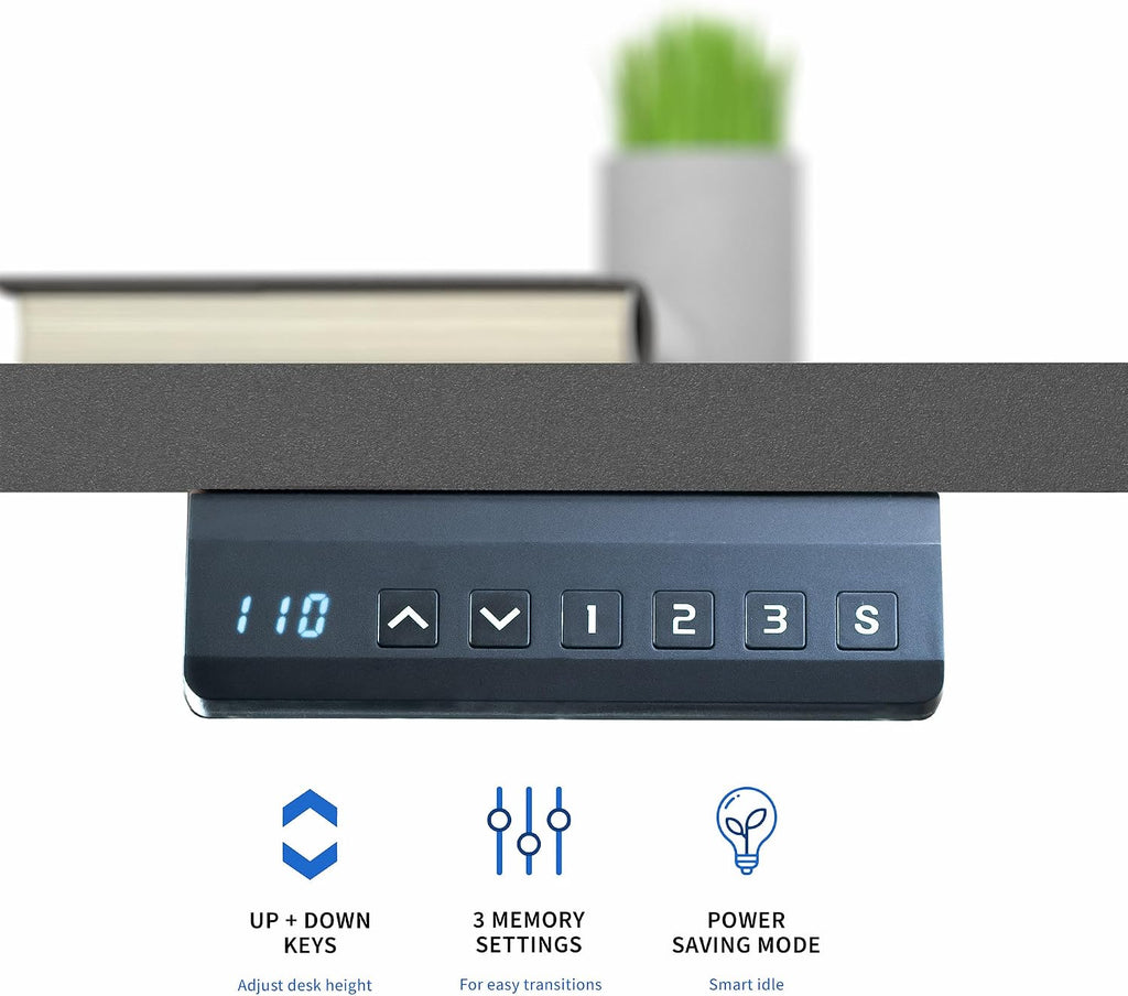Dark Gray 71 x 30 in Standing Desk, DESK-KIT-E2B71G | Electric, Dual Motor, Holds 220 lbs, Sit Stand, Height