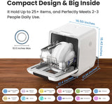 Countertop Dishwasher, Portable Dishwasher with 6L Built-in Water Tank, Mini Dishwasher with More Space Inside