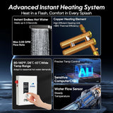 24Kw 240V Electric Tankless Water Heater, LED Temperature Display, On-Demand Instant Hot Water