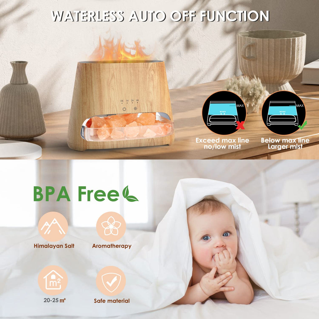 2-in-1 Essential Oil Diffuser & Himalayan Salt Lamp, 150ml