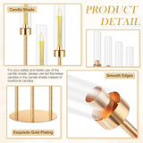 10 Set 3 Arm Candelabra Centerpiece 33.8 Inch Candle Holder Gold Candelabra Metal Floor Pillar Candlesticks for