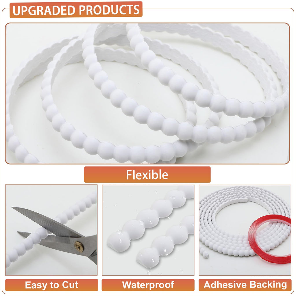 118"L x 0.47"W Flexible Mirror Frame Bead Molding Trim, Paintable DIY Moulding Strip for Picture Border, Wall, Door