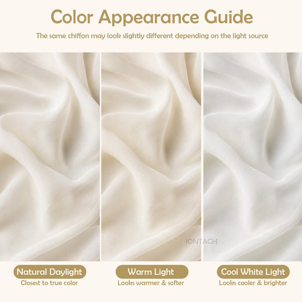 Ivory Chiffon Fabric by The Yard 60 Inch X 10 Yards