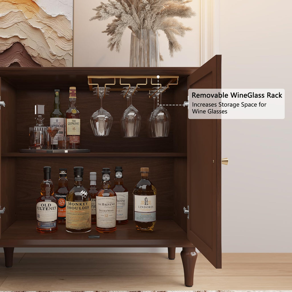 58'' Mid-Century Modern Sideboard Buffet Cabinet with Storage
