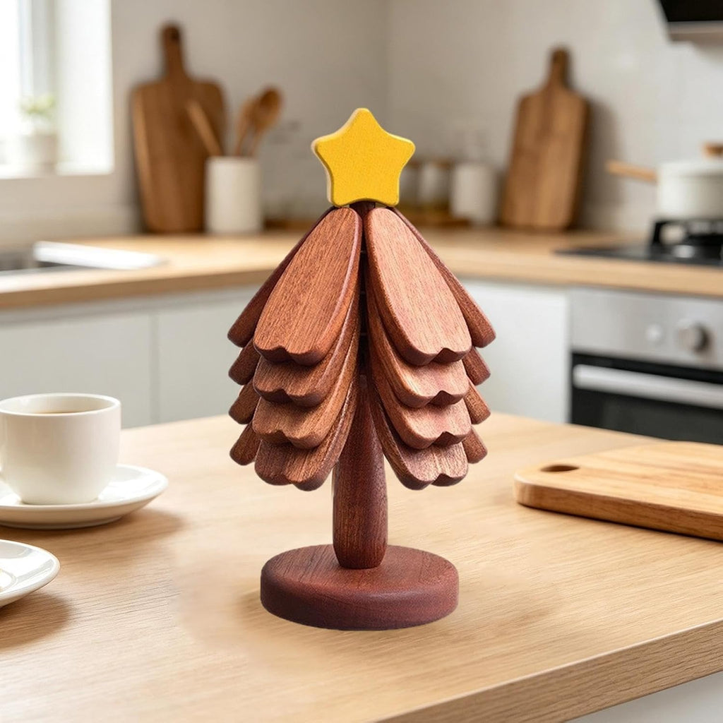 Wooden Trivets for Hot Dishes, Wooden Tree Trivet Set