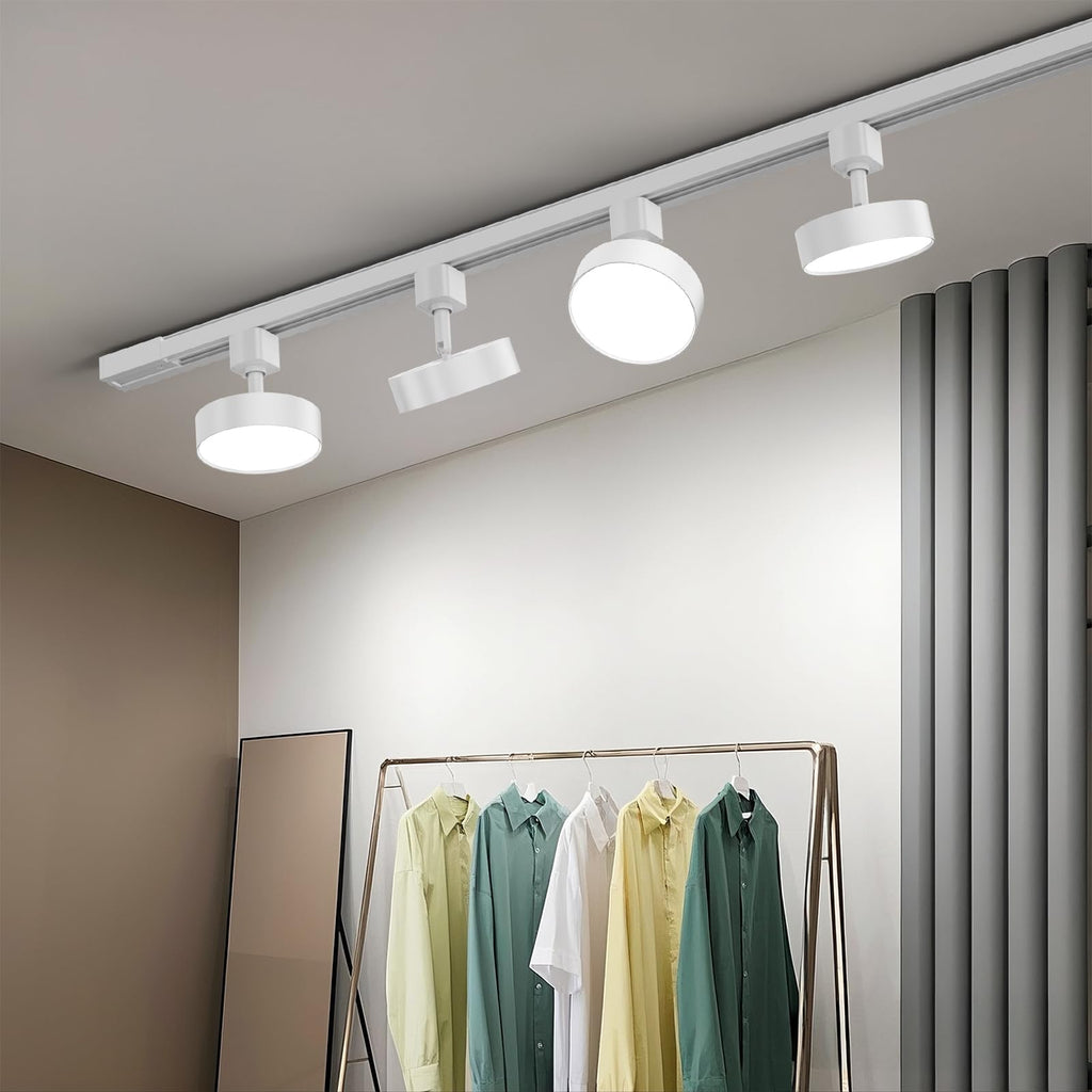 Diffuse LED Track Lighting Heads H Type, 12W 3000K, 6 Pack White
