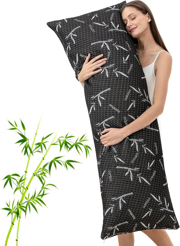 Full Body Pillow with Removable Pillowcase for Adults,(Memory Foam Filling)(Long Pillow for Side Sleepers) (Fluffy