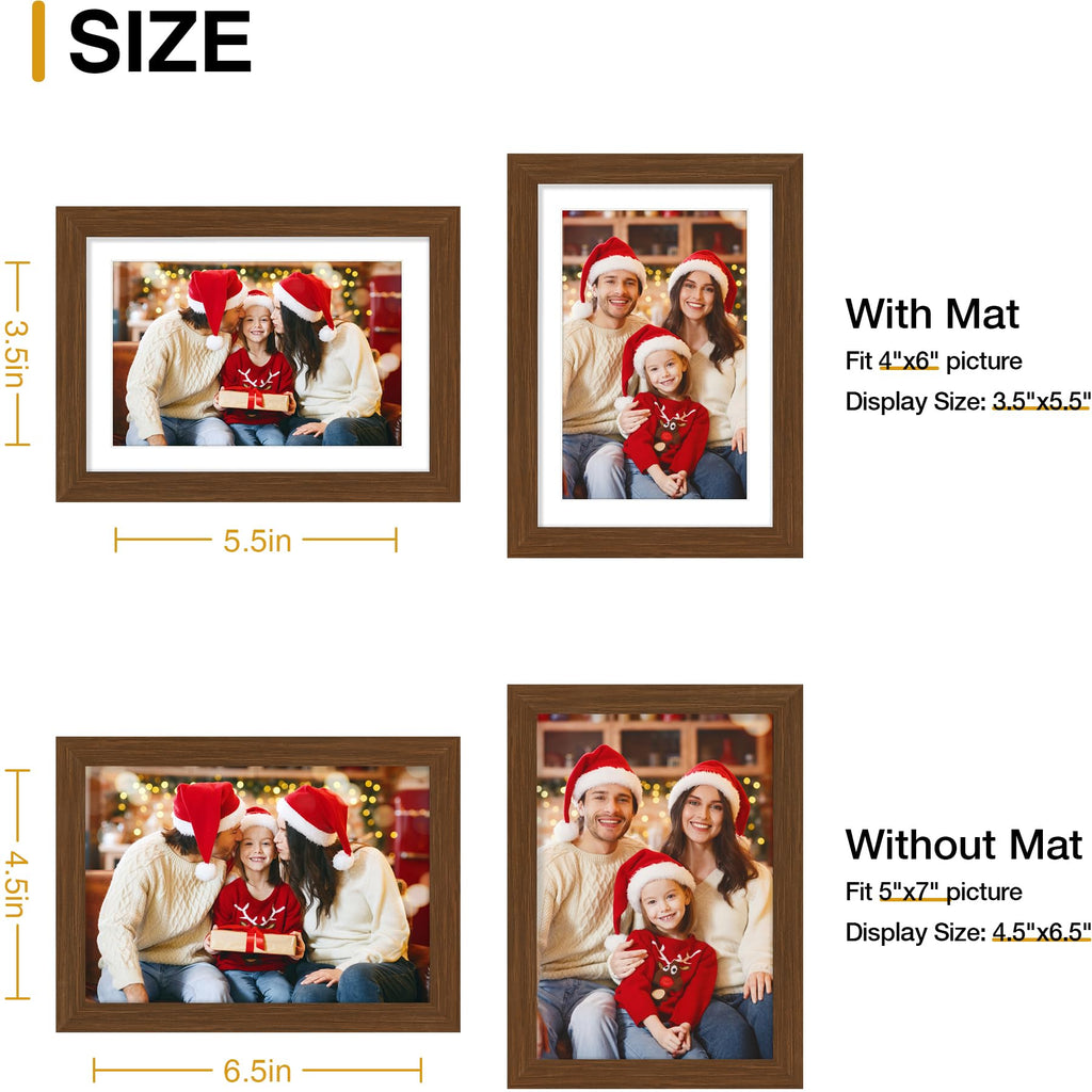 10 Pack 5x7 Picture Frame Collage Wall Decor with 4x6 Mat