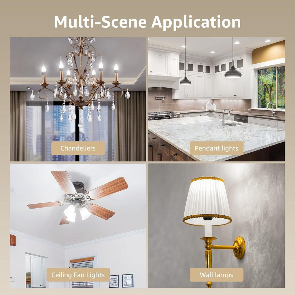 E12 LED Candelabra Light Bulbs, 5000K Daylight, 40W Equiv, 3 Pack