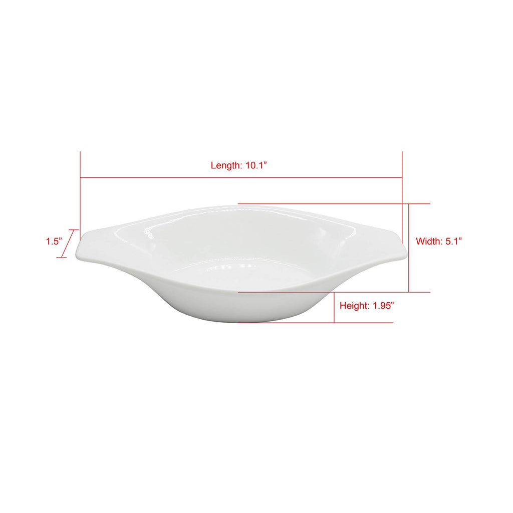 Set Of 6 Porcelain Oval Casserole Dishes For Oven, 16 Oz Au Gratin Baking Dishes With Handles, Lead & Cadmium Free