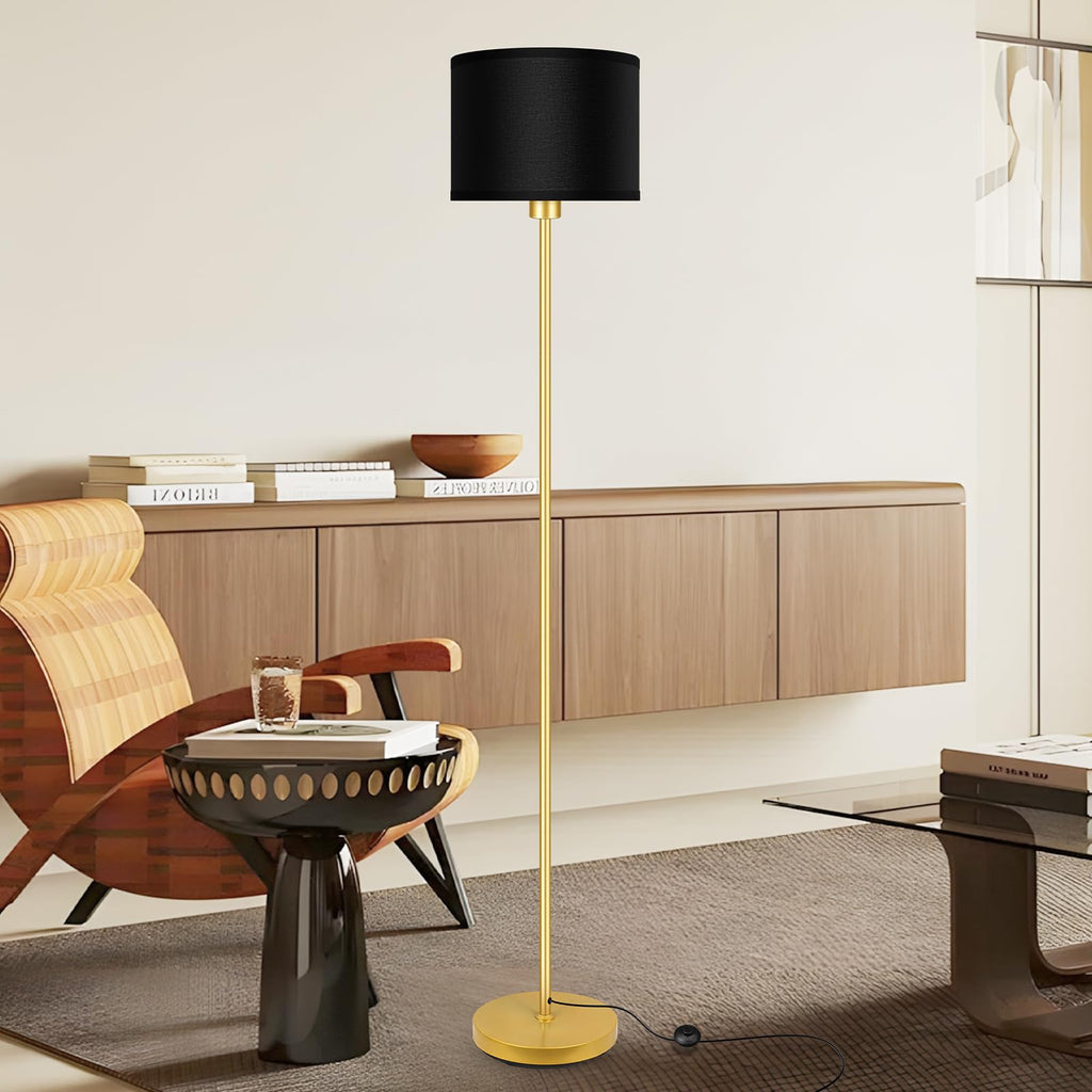 Gold Floor Lamps, Stepless Dimmable Floor Lamp with Remote, Colors Temperature & Brightness