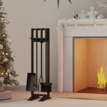 5-Piece Wrought Iron Indoor Fireplace Tools Set