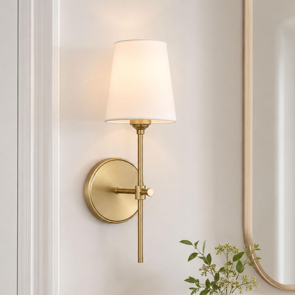 Baker 1-Light Hardwired Wall Sconce in Satin Brass