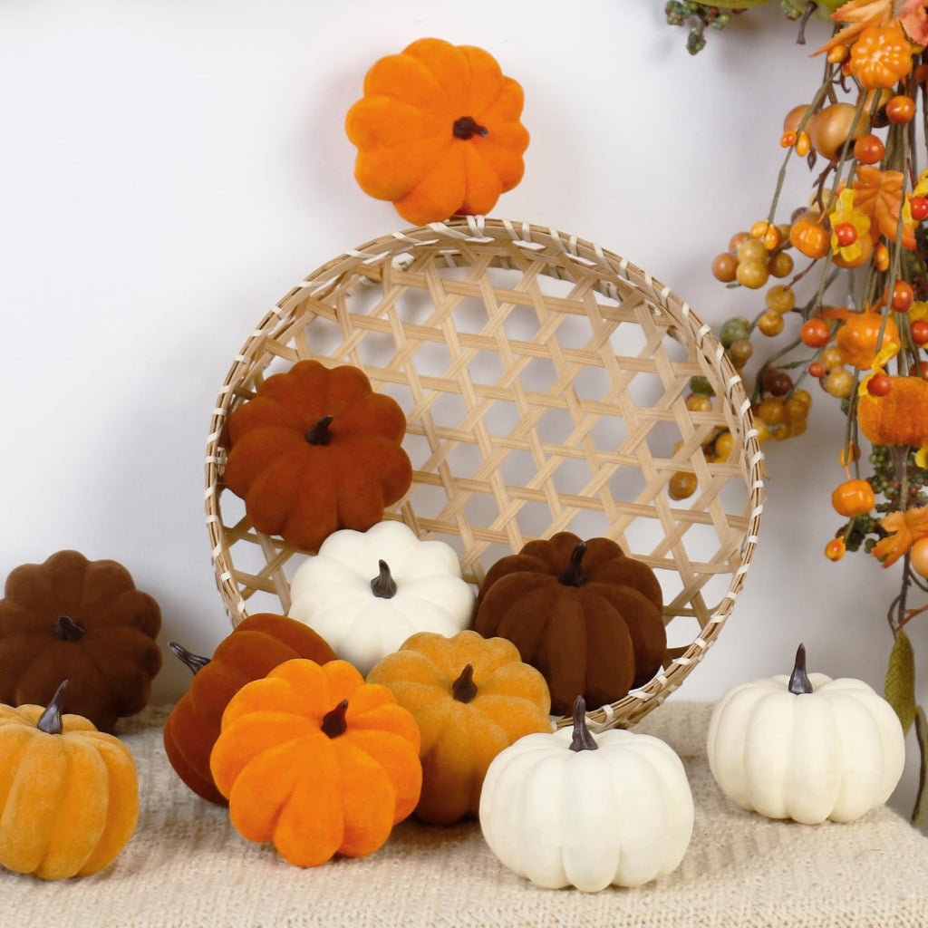 15PCS Fall Pumpkins for Indoor Autume Thanksgiving Home Decor