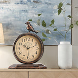 8-Inch Antique Mantel Clocks For Living Room, Retro Table Metal Silent Clocks For Fireplace