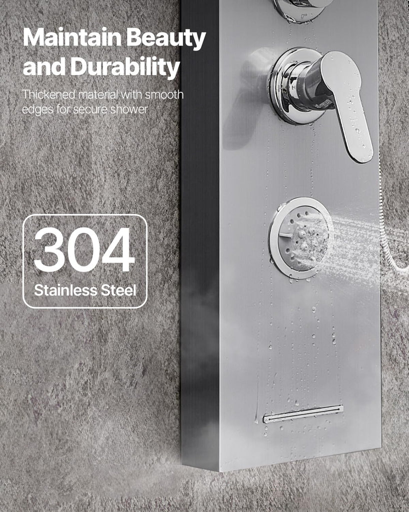 Shower Panel Tower System with Rainfall Waterfall, Replacement Use