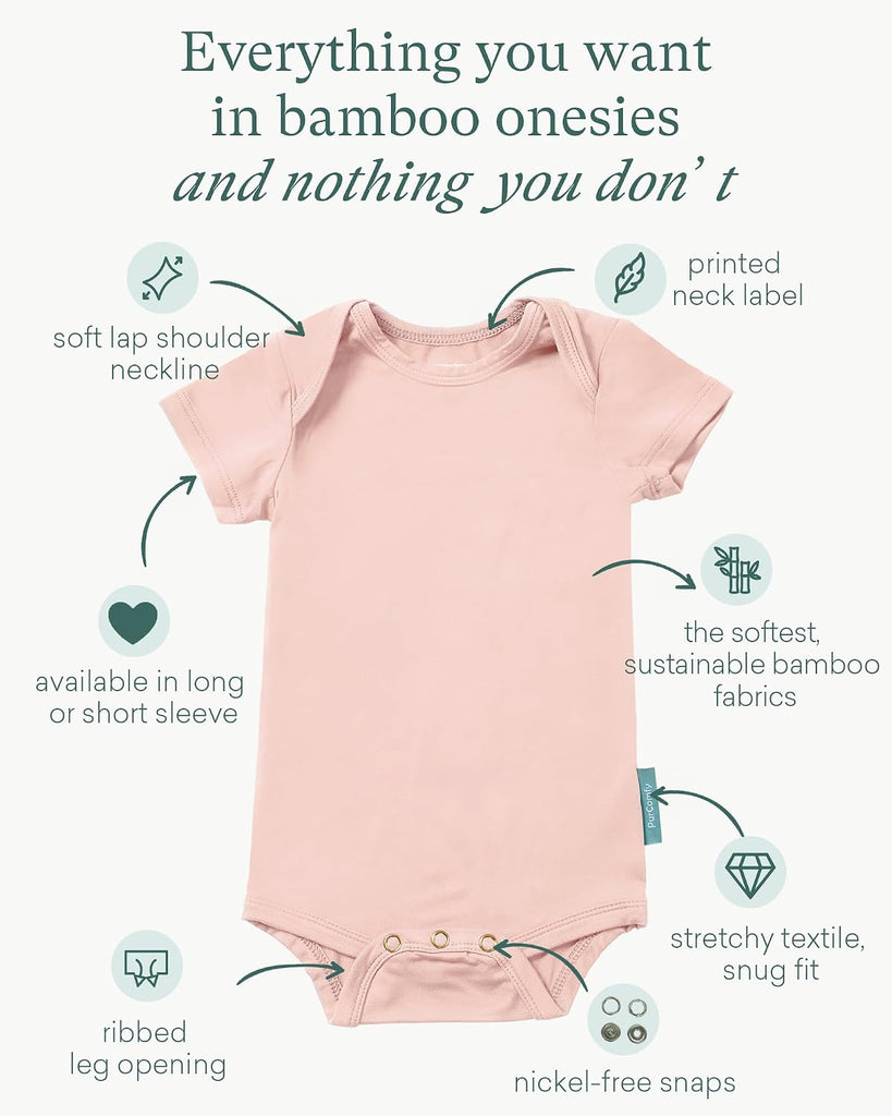Bamboo Viscose Short Sleeve Bodysuit Baby, Unisex Baby
