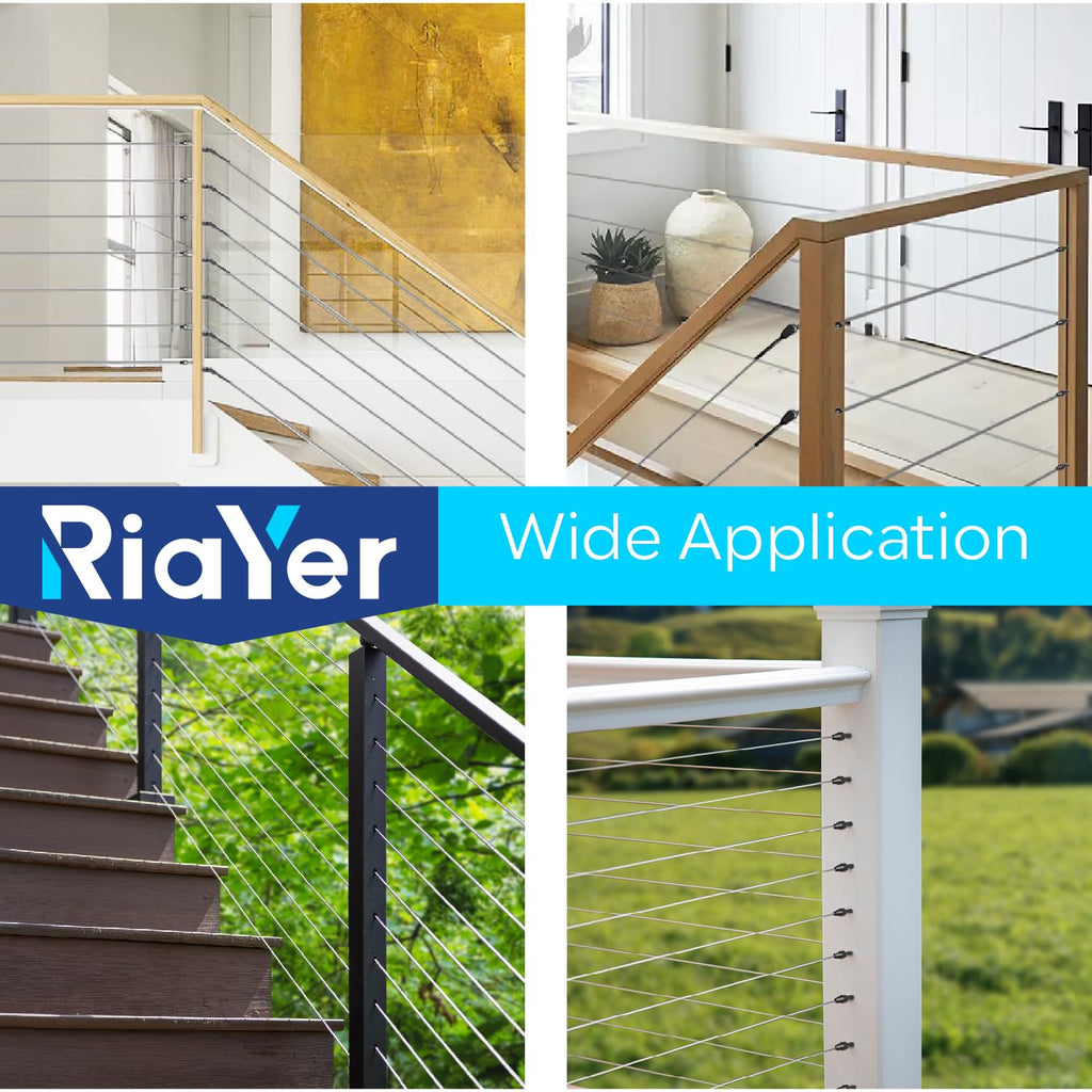 20 Pairs Black QuickLock Deck Wire Railing Kit, T316 Stainless Steel Tensioners, Right/Left Thread Swageless Lag