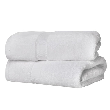 Egyptian Cotton Plush & Absorbent, Bath Towel Set of 2, White