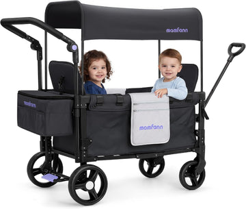 Stroller Wagon for Kids, Double Wagon Stroller Toddlers, All-Terrain Baby Wagon with Canopy & 2 Seaters, Adjustable