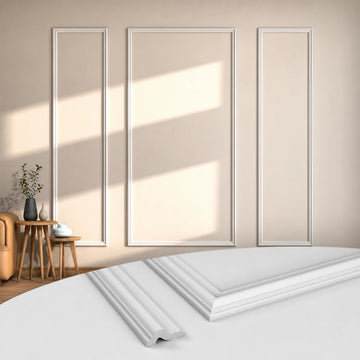 3 Sets Pre-Cut Wall Molding kit,Ready to Assemble Accent Molding Wainscoting Panels for Interior Walls Home Decor(3