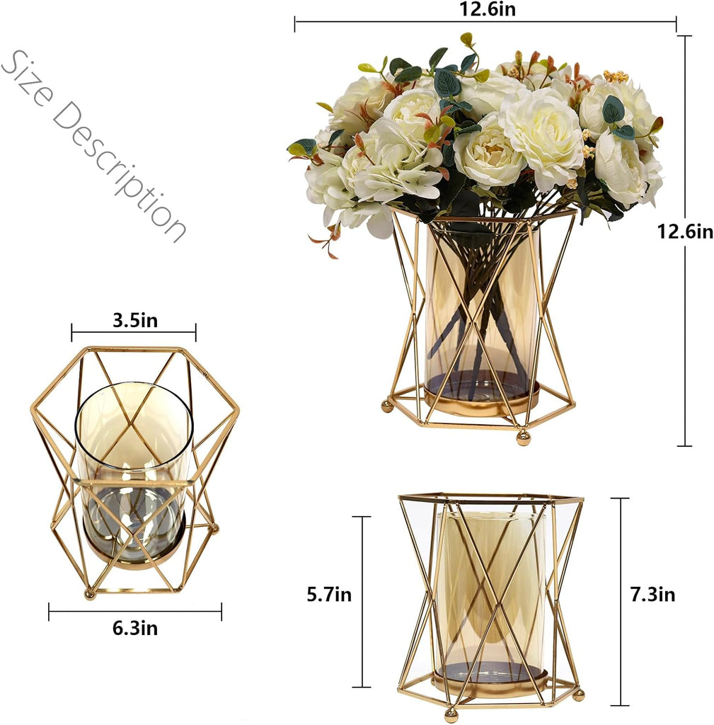 Faux Flowers with Vase, Silk Peony Bouquet Artificial Flowers in Vase, Fake Flowers Floral Arrangement Decor Indoor