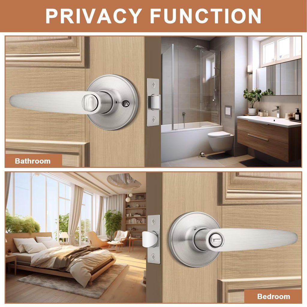 10 Pack)Privacy Door Lever Door Handle Keyless Leverset, Locked in Side Home/Office Door Lockset,Modern&Durable in