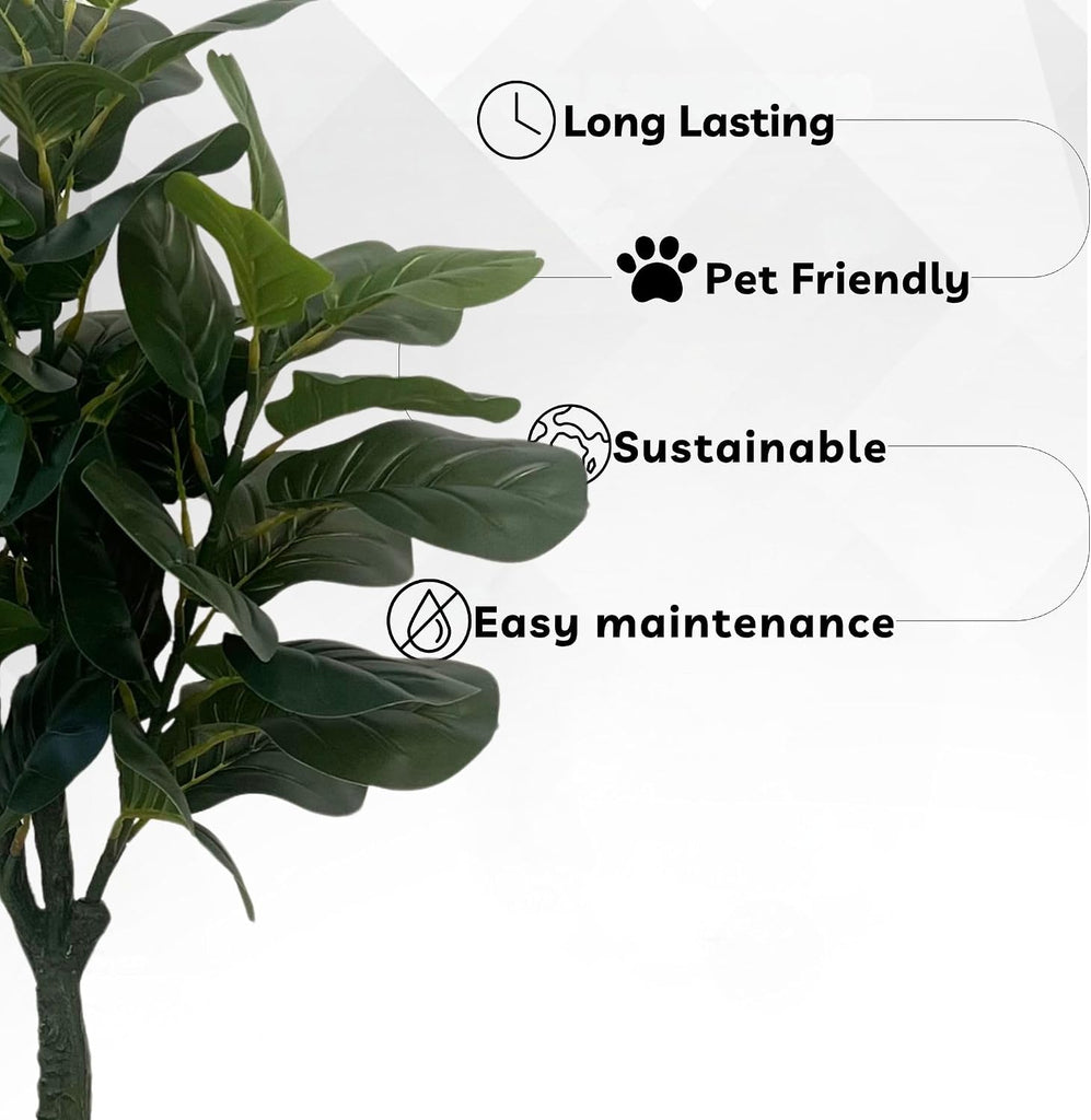 3ft Artificial Fiddle Leaf Fig Tree, Realistic Leaves Faux Ficus Lyrata Floor Plant Home, Living Room and Office