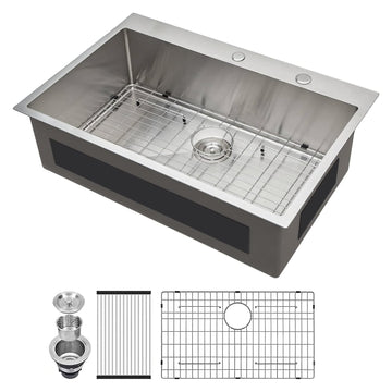 33 Inch Drop Sink 33"x22"x10" Handmade Topmount