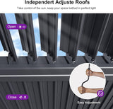 Solar Louvered Pergola 92KS 10' x 12' with LED String Lights and Control Panel Aluminum Outdoor Pergola with